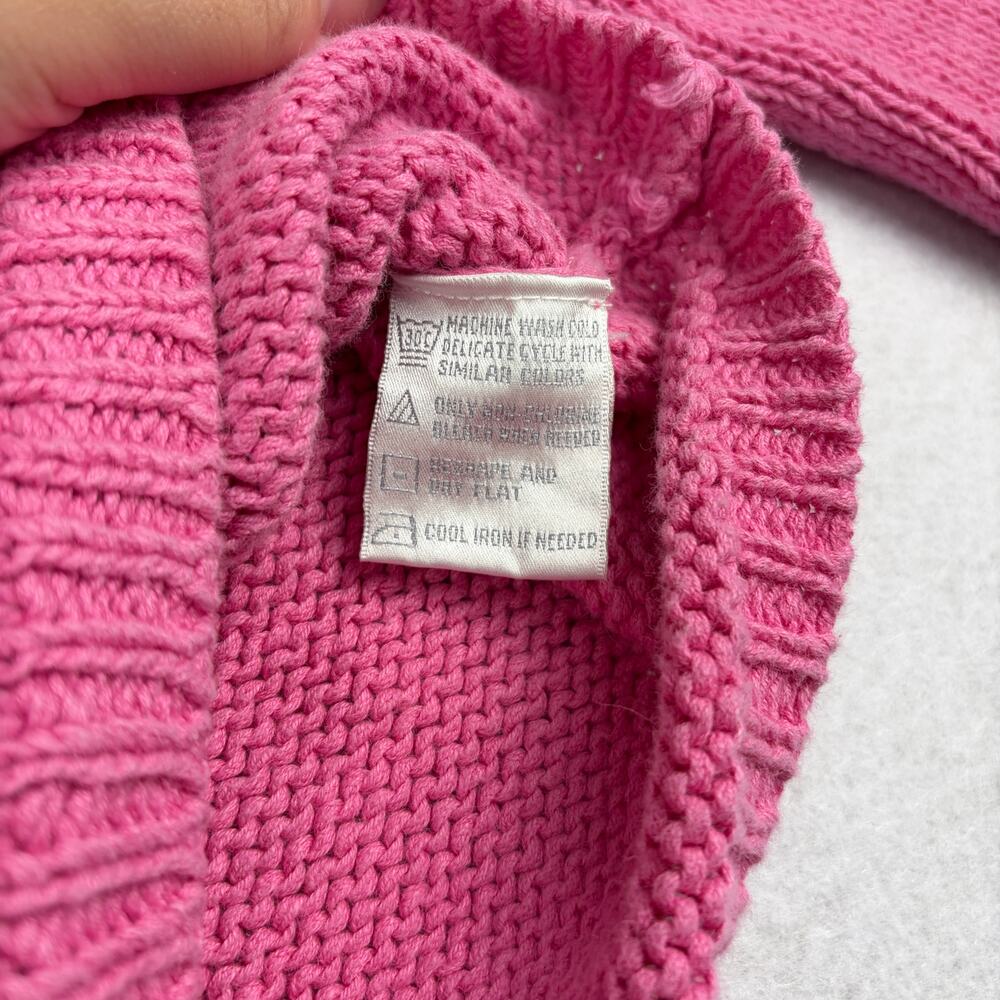 VTG Pierre Cardin Knit Cardigan Women's XL Pink Crop Linen Coquette Preppy Y2K - Picture 13 of 13
